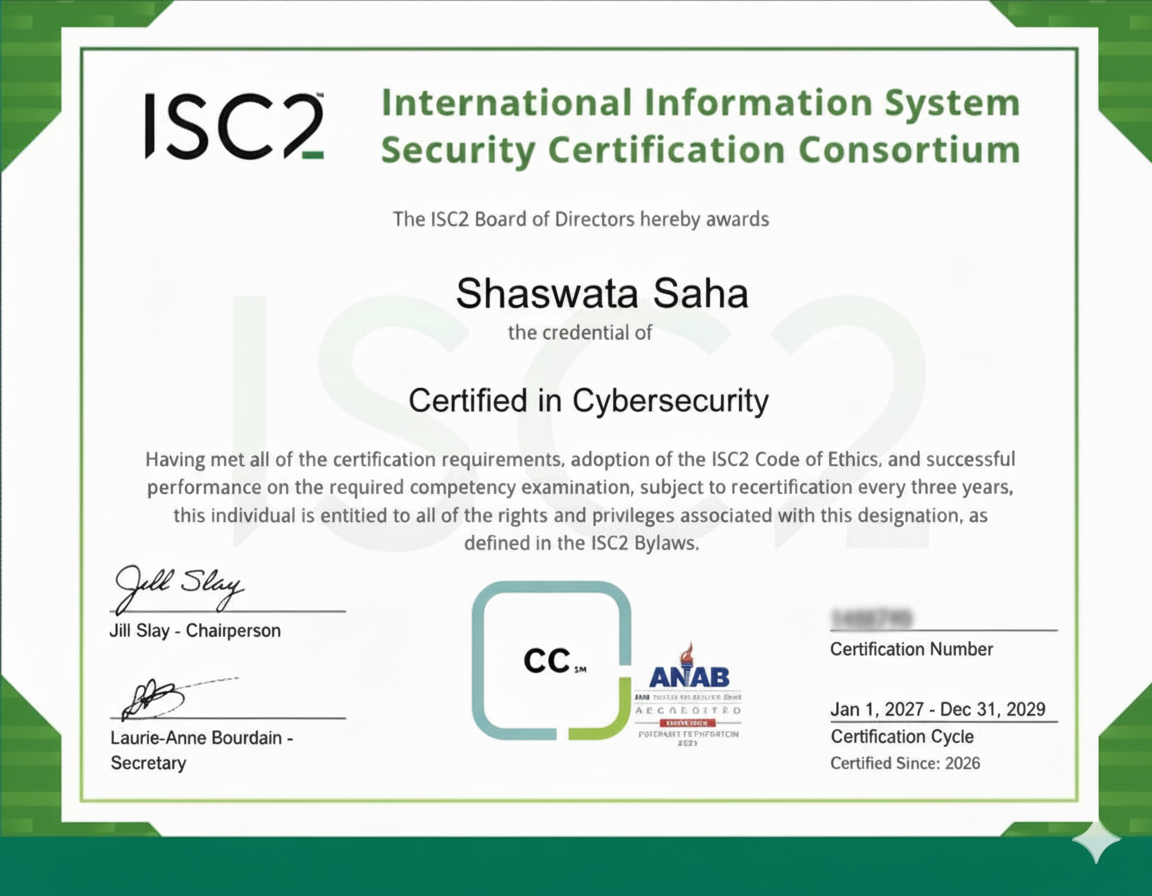 ISC² Certified in Cybersecurity (CC)